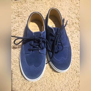 Boys Janie & Jack blue suede dress shoes, size 2